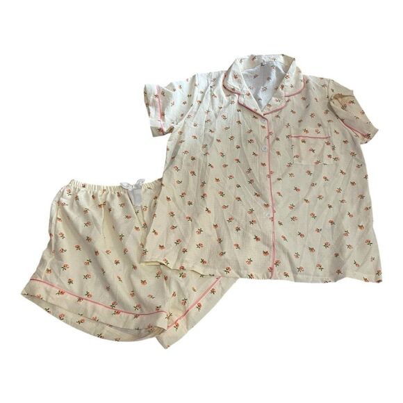 No Brand Other - Pajama Shorts Set with Roses Size XL